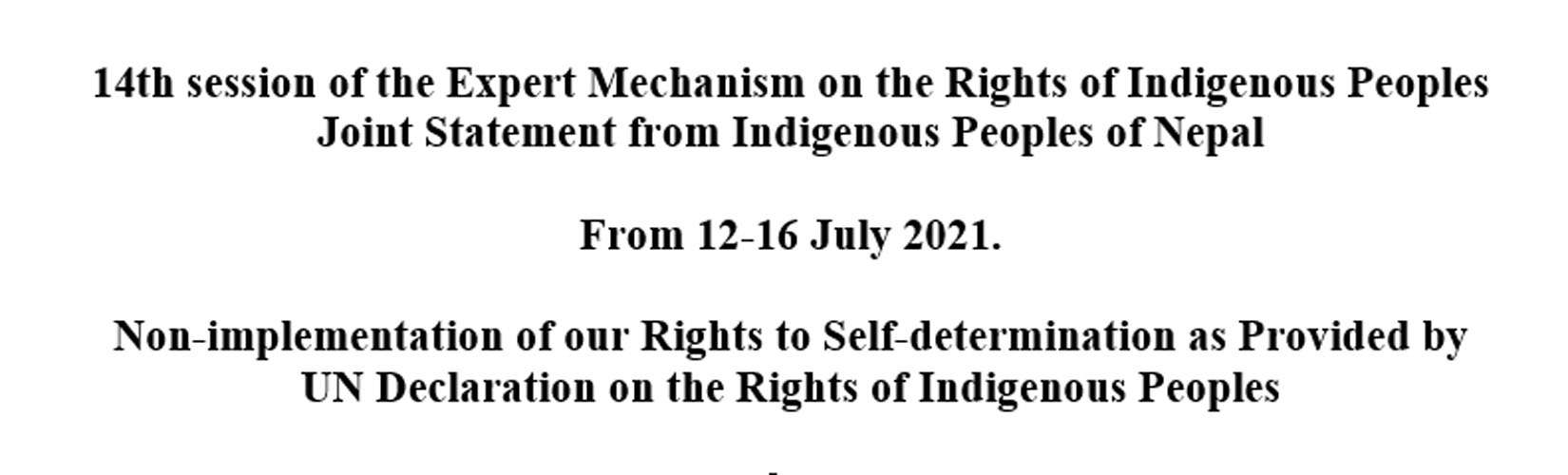 Joint Statement from Indigenous Peoples of Nepal