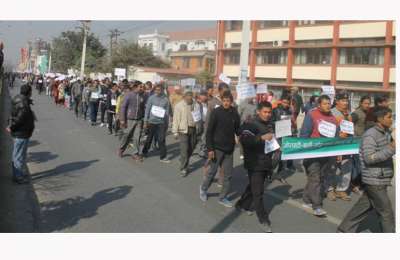 Mass Rally by Road Extension Affected Struggle Committee