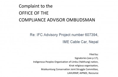Complaint: IFC Advisory Project number 607394, IME Cable Car, Nepal
