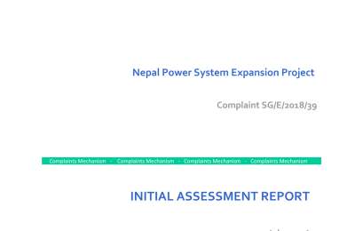 Initial Assessment Report of Complaints Mechanism of EIB