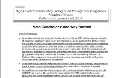 Main Conclusion High Level National Policy Dialogue on Rights of Indigenous Peoples_ENG