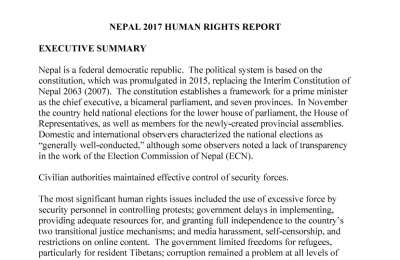 Nepal 2017 Human Rights Report US Embassy