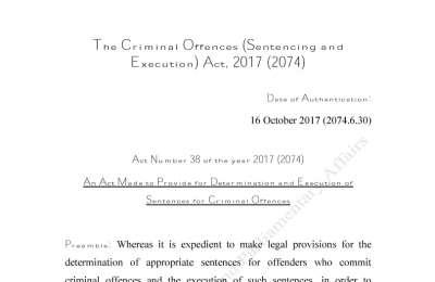 Sentencing and Execution act 2074